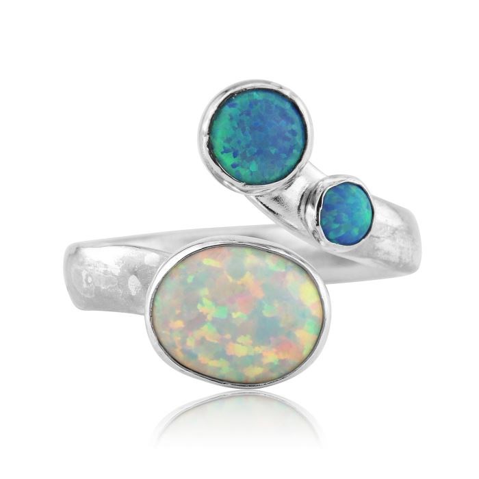 Silver Adjustable Opal Ring (Other Colours Available) | Image 1