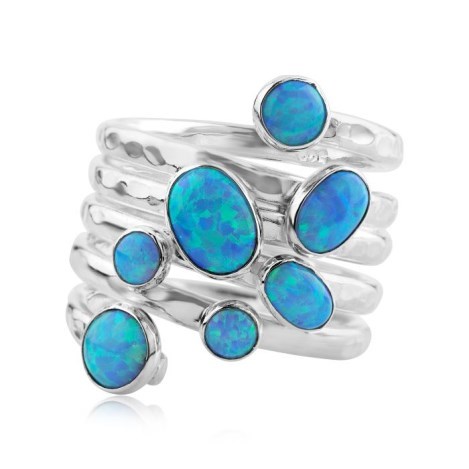Silver Multistone Opal Ring | Image 1