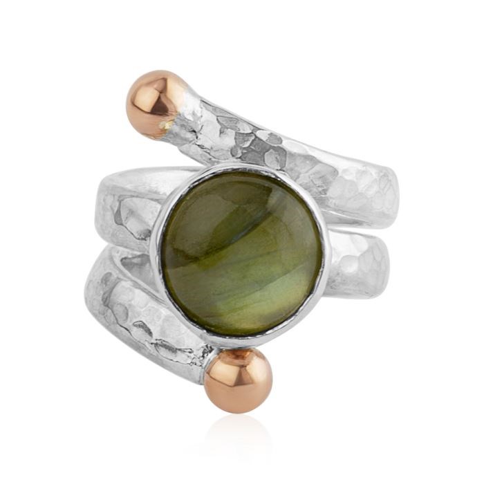 Gold and Silver Labradorite Ring | Image 1