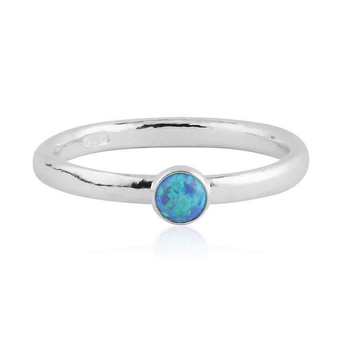 Blue opal silver ring| Lavan Designer Jewellery