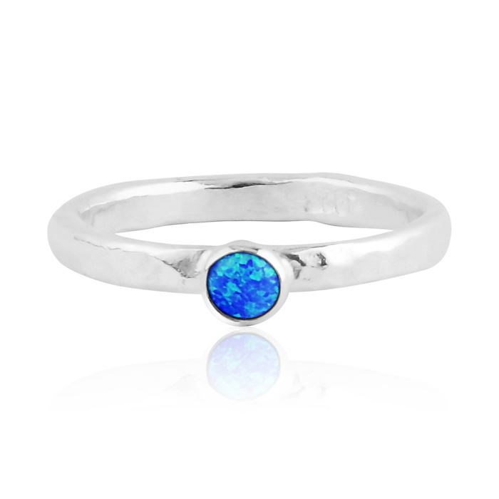 Dark Blue opal silver ring| Lavan Designer Jewellery