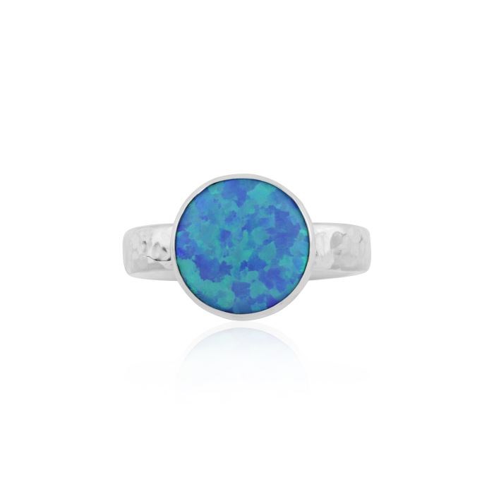 Silver and Blue Opal Ring (Other Colours Available) | Image 1