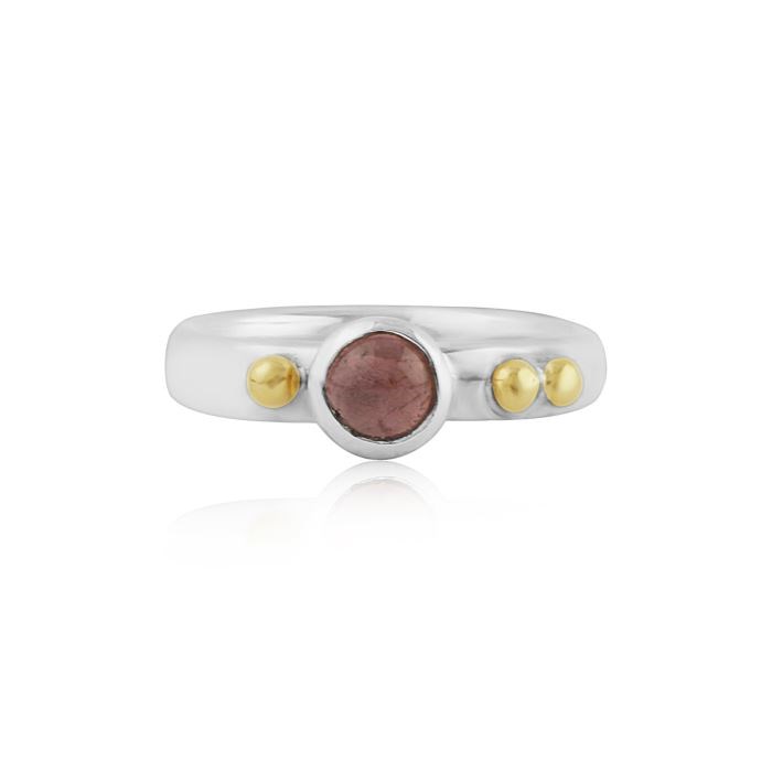 Gold & Silver Pink Tourmaline Ring | Image 1