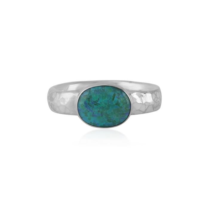 Forest Green Opal Silver Ring (Other Colours Available) | Image 1