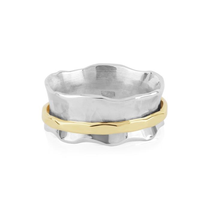 9ct Gold and Silver Spinning Ring | Image 1