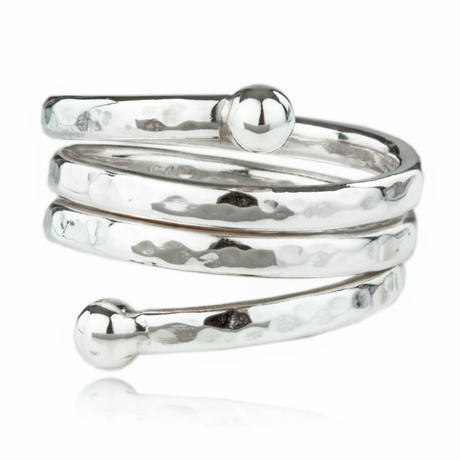 Sterliing Silver Hammered Spiral Ring | Image 1