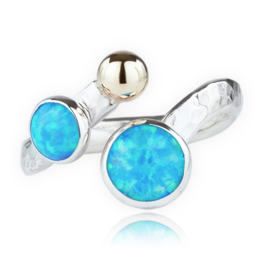 Gold and Silver Adjustable Opal Ring | Image 1