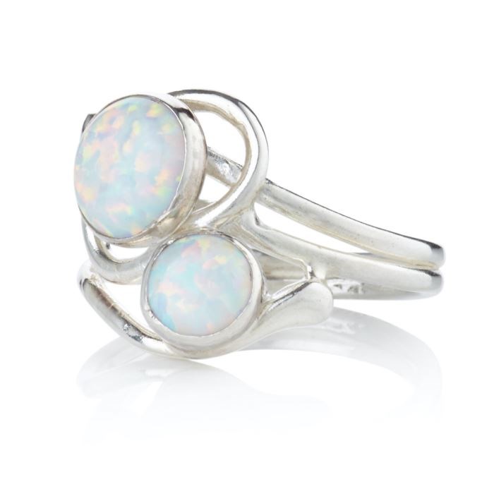 Silver White Opal Ring (Other Colours Available) | Image 1