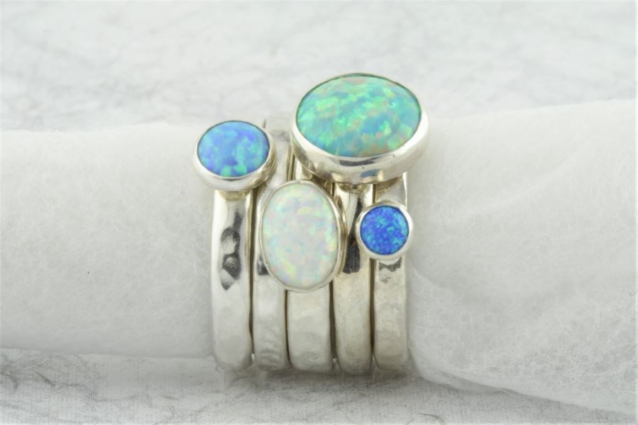 opal silver rings sets | Image 1
