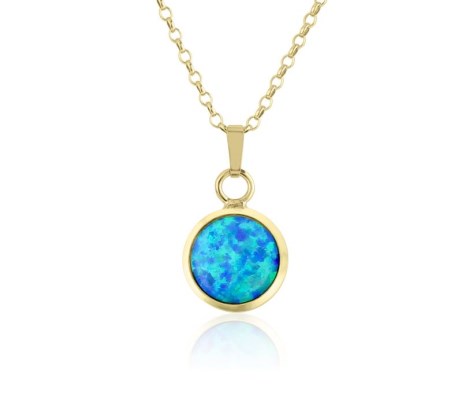 Blue Opal 9ct Gold Pendant | Image 1