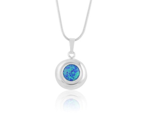 Silver Dark Blue Opal Pendant | Image 1