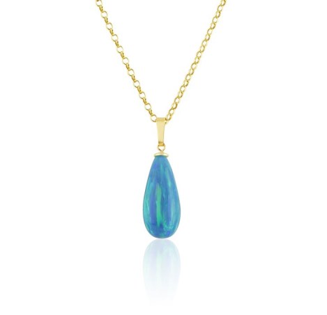 Aqua opal teardrop pendant | Image 1