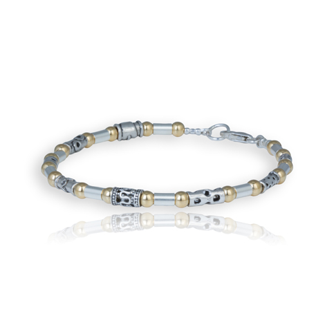 Gold and Silver Artisan Bracelet | Image 1