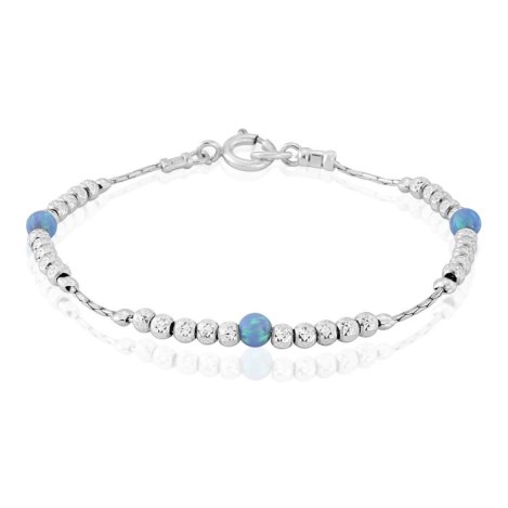 Sparkling Silver Blue Opal Bracelet | Image 1