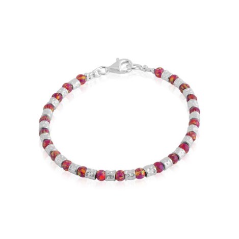 Silver Red Opal Link Bracelet | Image 1