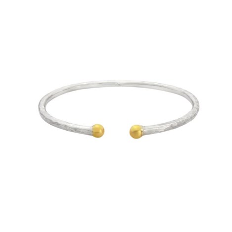 9ct Gold and Silver Fine Torque Bangle | Image 1