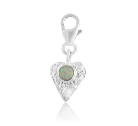 white opal heart charm | Image 1