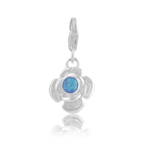Blue opal rose charm | Image 1