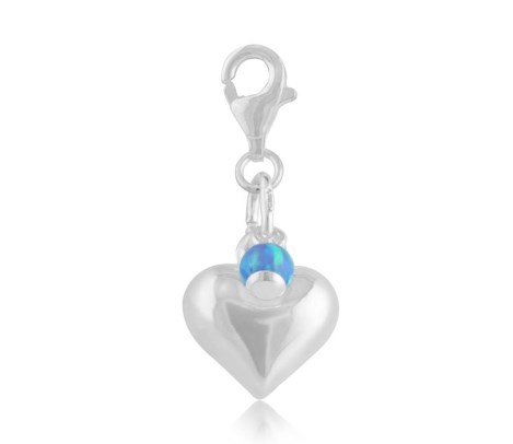 Opal & Silver Heart Charm | Image 1