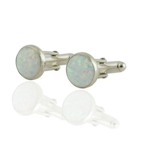 White Opal and Silver Cufflinks | Image 1