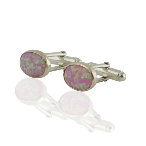 Pink Opal and Sterling Silver Cufflinks  | Image 1