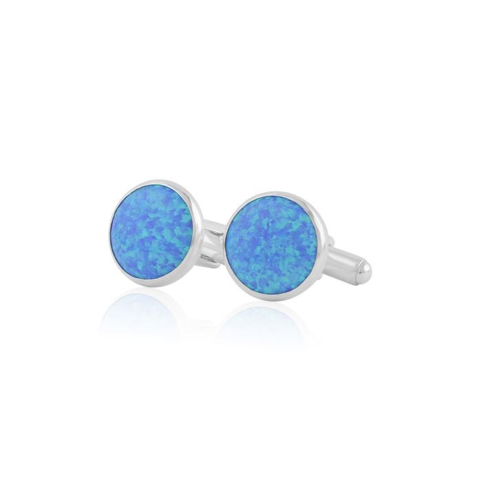 15mm Blue Opal cufflinks | Image 1