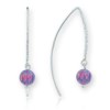 Handmade Silver Contemporary Purple Opal Hoop Earrings | Image 1