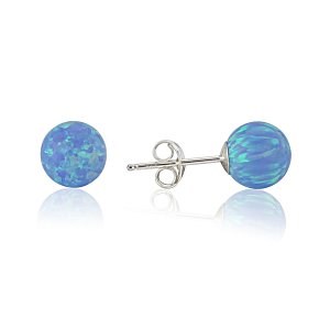 Blue Opal Bead 8mm Stud Earring | Image 1