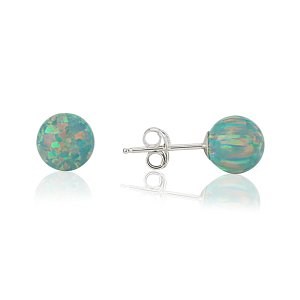 Green Opal Bead 8mm Stud Earring | Image 1