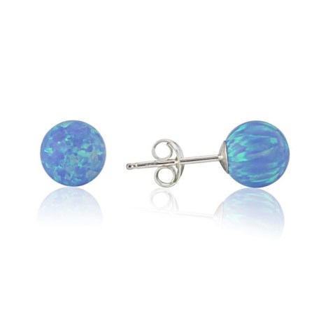 Blue Opal Bead 6mm Stud Earring | Image 1