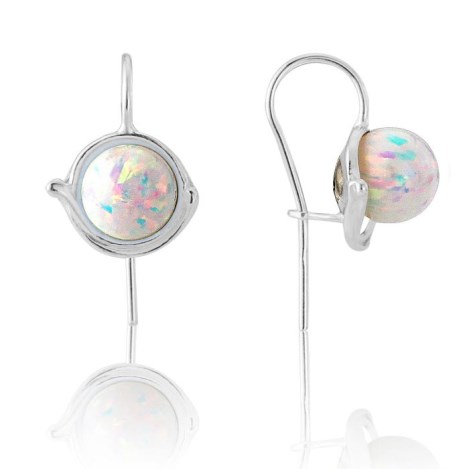 White Opal Large Cup Drop Earring | Image 1