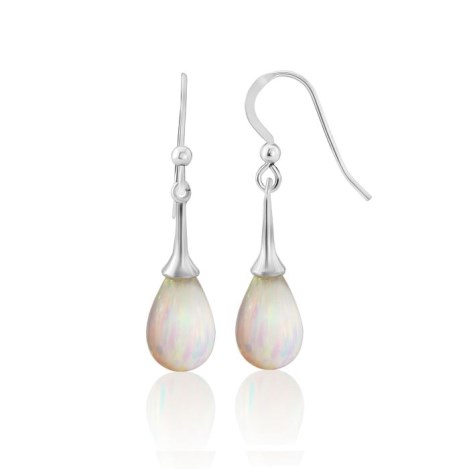 9/13mm Silver Cocktail Opal Earrings | Image 1