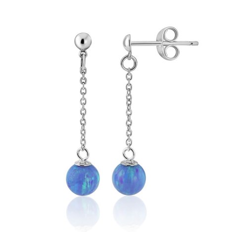 Silver Chain Opal Drop Earrings | Image 1