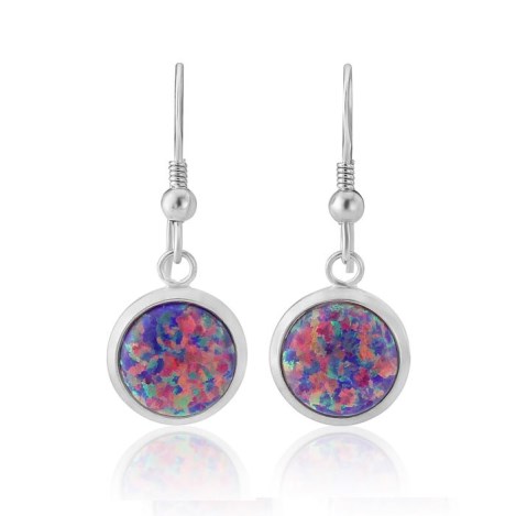 8mm Purple Opal Drop Earrings | Image 1