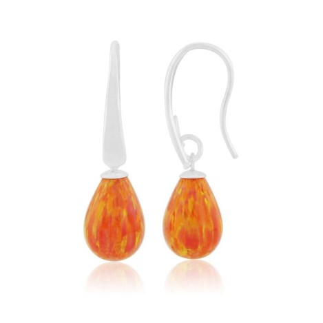 9/13mm Orange Opal Teardrop Earrings | Image 1