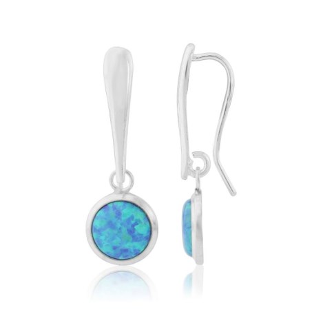 Blue Opal Silver Teardrop Earrings | Image 1