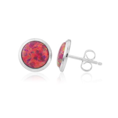 6mm Red Opal Stud Earrings | Image 1