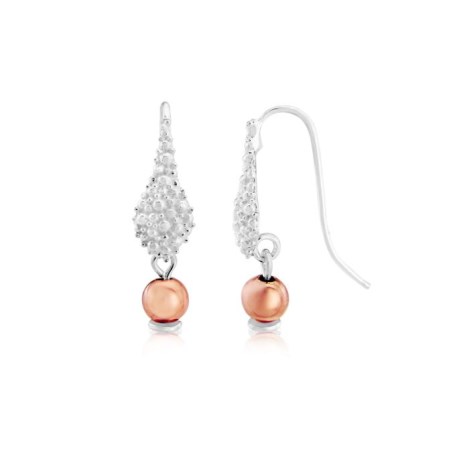 Silver and Rose Gold Drop Earrings | Image 1