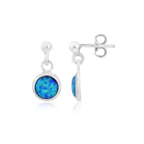 6mm Blue Opal Drop Earrings | Image 1