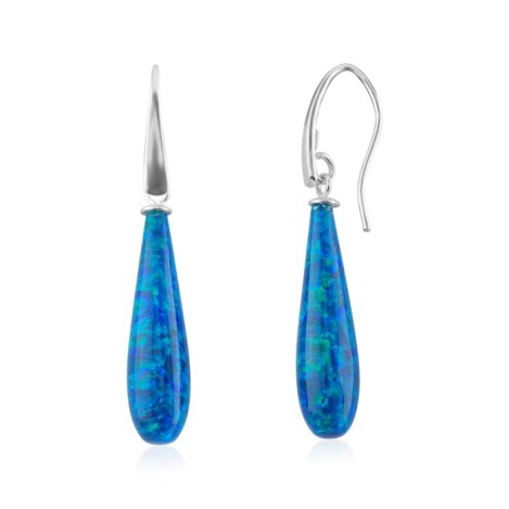 8/30mm Midnight Blue Teardrop Opal Earrings | Image 1
