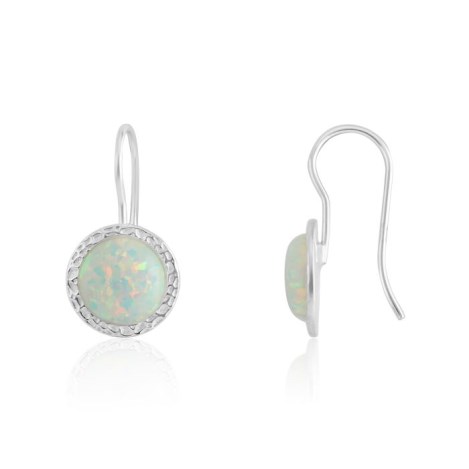 White opal drop earrings 10mm | Image 1