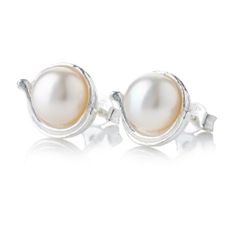 Sterling Silver Grey White Stud Earrings | Image 1