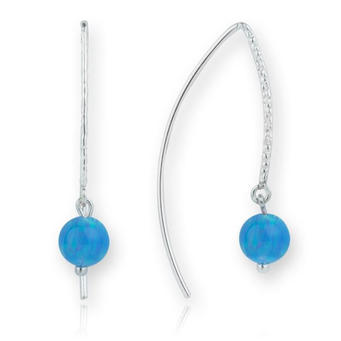 Opal Silver Drop Earrings | Image 1