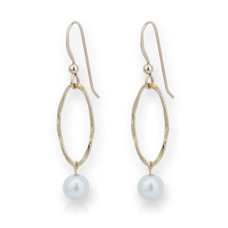 Gold Pearl Drop Earrings | Image 1