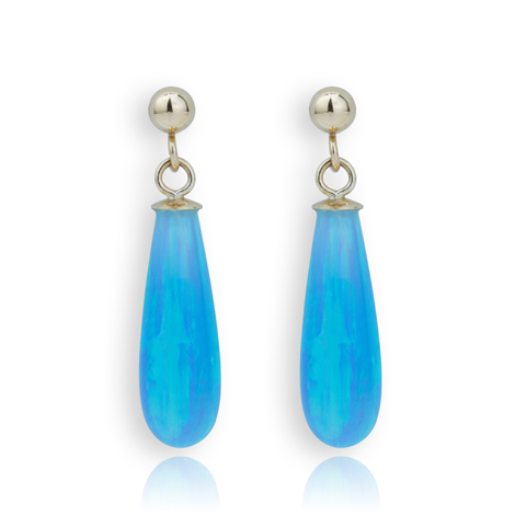 Blue Opal Gold Drop Earrings | Image 1