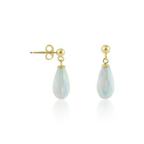 9ct gold white opal teardrop earrings | Image 1