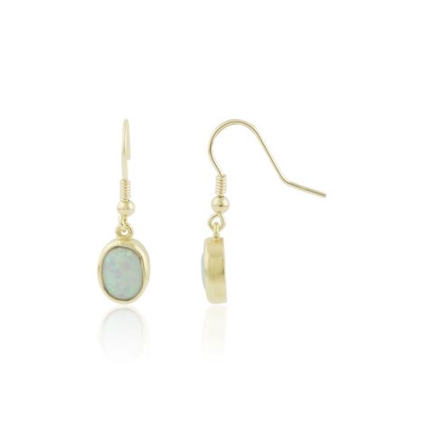 Gold opal drop earrings | Image 1