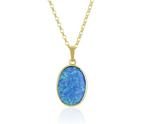 Blue Opal 9ct Gold Pendant | Image 1