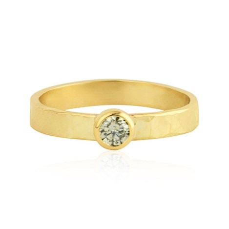 Champagne Diamond Hammered Gold Ring | Image 1