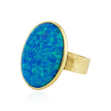 Handmade 9ct Gold Blue Opal Ring | Image 1